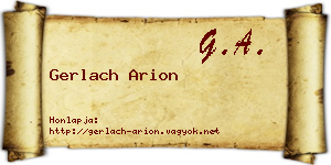 Gerlach Arion névjegykártya